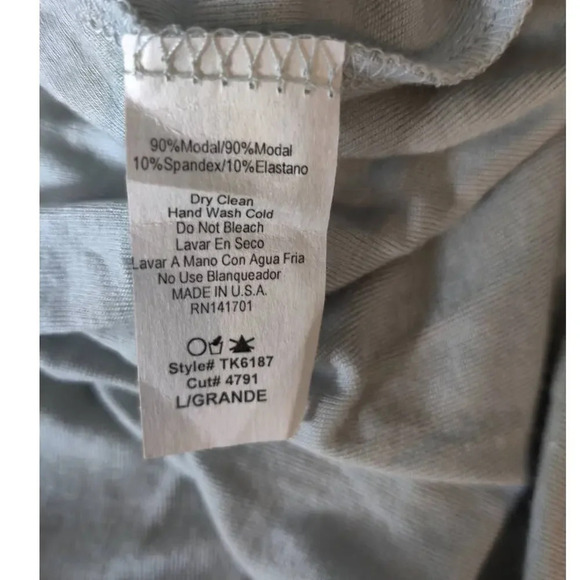 143 by Line Up Story Sage Green Ruffle Top Tunic Long Sleeve Modal Soft  Size M - Picture 4 of 8